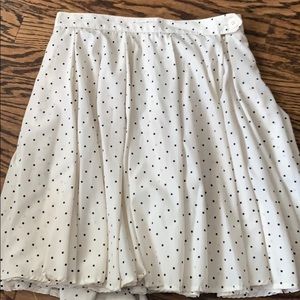 American apparel polka dot cream skirt